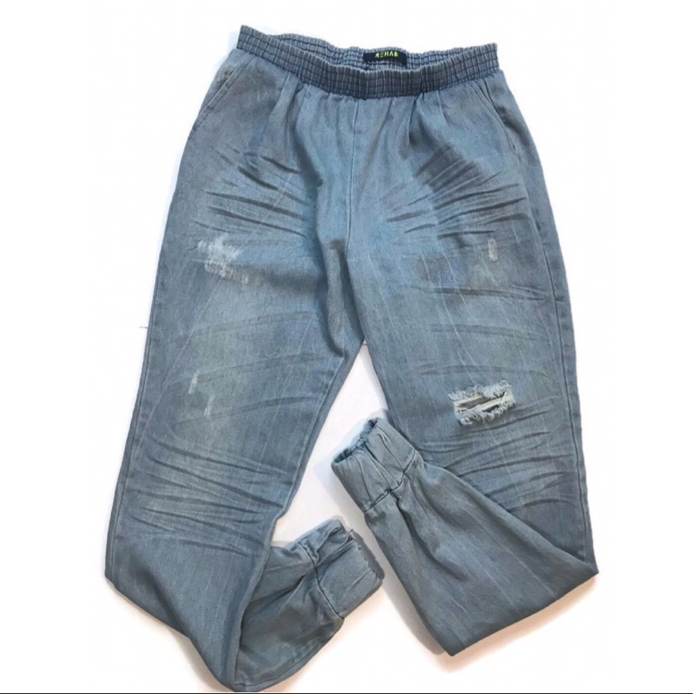 Distressed Denim Picasso Jeans by REHAB